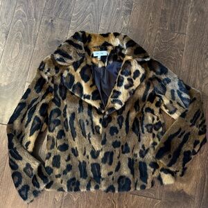 John + Jenn Leopard Faux Fur Jacket